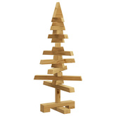 Drewniana choinka z podstawą Brązowy 60 cm Lite drewno sosnowe