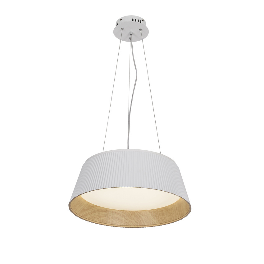 umbria lampa wisząca biało drewniana led klosz biały 31-24176