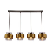 Lampa wisząca z abażurami Spiega czarna mosiężna do salonu nad stół