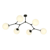 Lampa sufitowa  SPACE 6 BLACK/OPAL