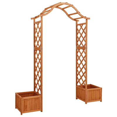 vidaXL Pergola ogrodowa z donicami, lite drewno jodłowe