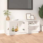 vidaXL Szafka pod TV, biała, 105x34x40 cm, lite drewno sosnowe