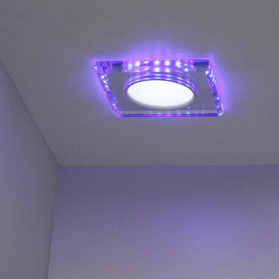 Oprawa stropowa chrom/niebieska kwadrat LED SSP-22 2263892