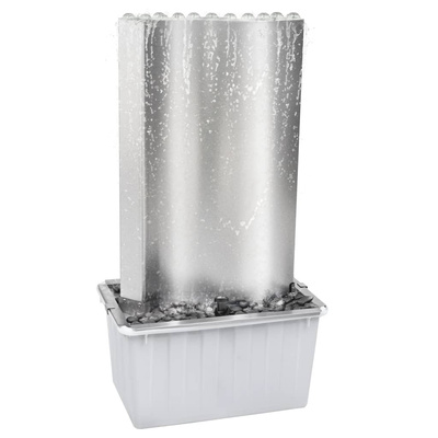 Fontanna ogrodowa, srebrna, 60,2x37x122,1 cm, stal nierdzewna