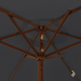 Parasol ogrodowy na drewnianym słupku, czarny, 196x231 cm
