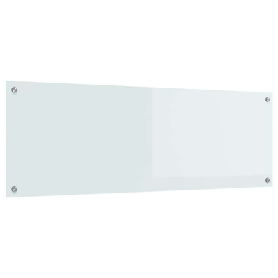 Panel kuchenny Biały 120 x 40 cm szkło hartowane