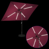 Parasol ogrodowy z oświetleniem LED i podstawą 200 x 300 cm