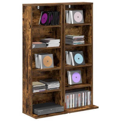 Kabinet na płyty CD 2 szt. Dąb wędzony 33 x 23,5 x 97,5 cm