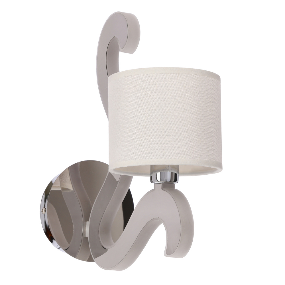 Kinkiet chromowy tkany abażur świecące ramię LED Ambrosia Candellux 21-33864