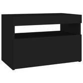 vidaXL Szafka pod TV z oświetleniem LED, czarna, 60x35x40 cm