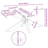 Noga stolika kawowego Pająk Kształt Biały 98x58x(42-43) cm Stal