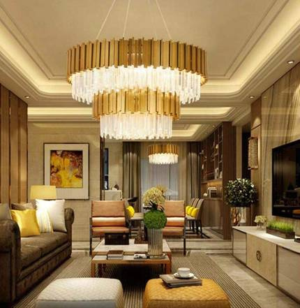 Żyrandol EMPIRE DOUBLE GOLD Chandeliers  lampa sufitowa wisząca kryształowa glamour nowojorski nowowczesny okrągły 80 cm