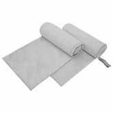 Ręczniki Sportowe 2 pcs Szary 200 x 100 cm Poliester i poliamid