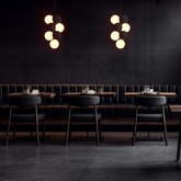 Lampa wisząca Szklana 4 kule świetlne i 6 kul dzwiekochłonnych Szarych 4xG9 60 cm Abruzzo Vino