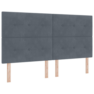 Łóżko kontynentalne z materacem ciemnoszary 180 x 200 cm Welur