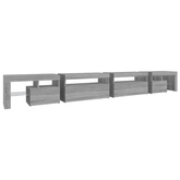 vidaXL Szafka pod TV z oświetleniem LED szary dąb sonoma 290x36,5x40cm