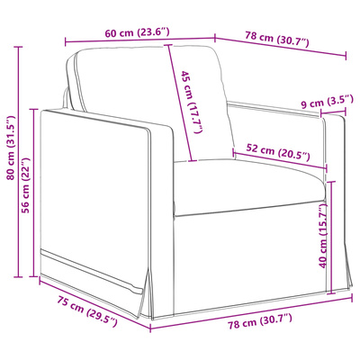 Sofa Różowy 78 x 78 x 80 cm Aksamit