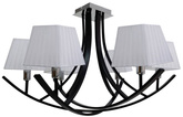 Lampa sufitowa czarna / biały abażur żyrandol 6x40W Valencia Candellux 36-30993