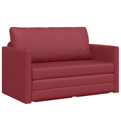 Sofa Bed Czerwone wino 124 x 71 x 78 cm Sztuczna skóra