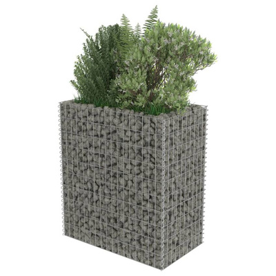 vidaXL Podwyższona donica gabionowa, galwanizowana stal, 90x50x100 cm