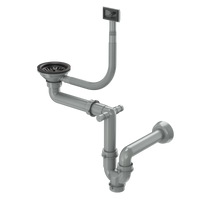 Odpływ zatyczkowy 3 1/2" z syfonem 1-komorowy black metal (STAL-pionowy)
