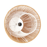 Lampa wisząca z abażurem Africa beżowo-biała do sypialni E27