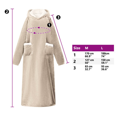 Bluza-koc Beżowy M Fleece i Flanela