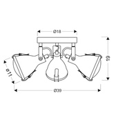 Lampa sufitowa szara regulowana 3xE14 Crodo 98-71132