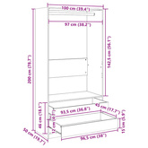 Szafa, biała, 100x50x200 cm, materiał drewnopochodny