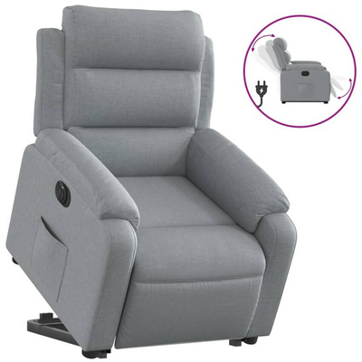 vidaXL Podnoszony fotel masujący, elektryczny, rozkładany, jasnoszary model standard