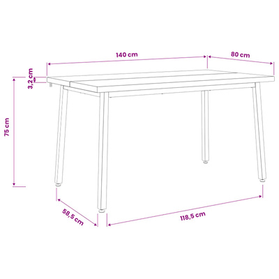 140 x 80 x 75 cm Lite Drewno Akacji Naturalny i kawowy