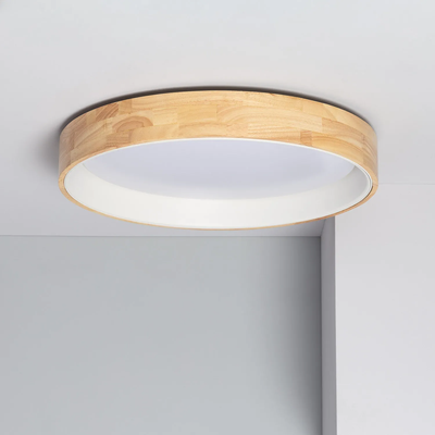Plafon LED 16W Okrągły 40cm Naturalne Drewno 3 Barwy Świecenia CCT Abruzzo Vero