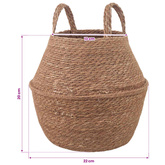 Doniczka z uchwytami naturalny ? 22 x 20 cm 100% Trawa morska