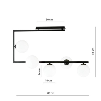 Lampa sufitowa SOMA 5 BL OPAL