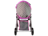 Wózek Dla Lalek Spacerówka 2 w 1 Torba Szaro Różowy Gwiazdki