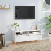 vidaXL Szafka pod TV, biała, 100x34,5x44,5 cm, materiał drewnopochodny