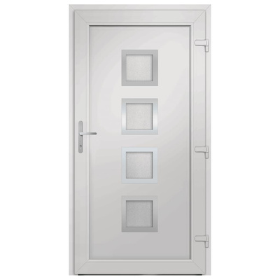 vidaXL Drzwi wejściowe, białe, 108x208 cm, PVC