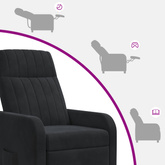 Fotel recliner Czarny Welur