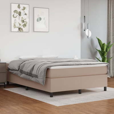 vidaXL Łóżko kontynentalne z materacem, cappuccino, ekoskóra 140x190cm wariant 4
