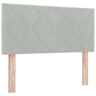 Łóżko kontynentalne z materacem jasnoszary 90 x 190 cm Welur