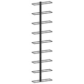 Ścienny uchwyt na 9 butelek wina, czarny, żelazny