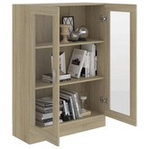 Witryna, dąb sonoma, 82,5x30,5x115 cm, materiał drewnopochodny