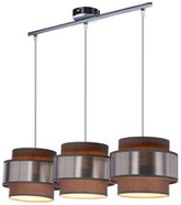 Hare lampa wisząca chromowy 3x60w e27 abażur szary+srebrny