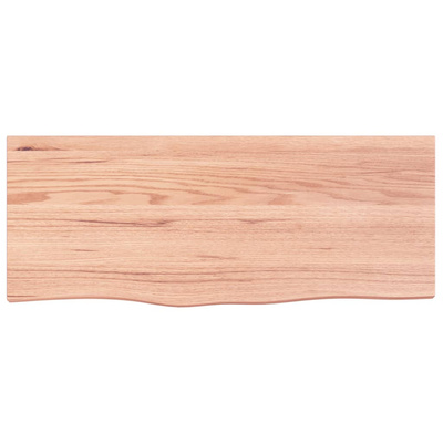 Półka, brązowa, 100x40x(2-6) cm, lakierowane lite drewno dębowe