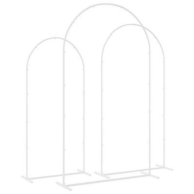 Łuk Ślubny 3 pcs Biały Stal