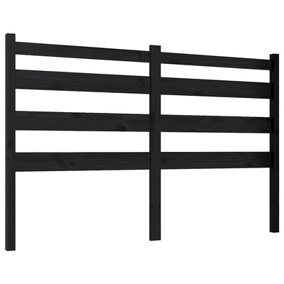 Wezgłowie łóżka, czarne, 206x4x100 cm, lite drewno sosnowe