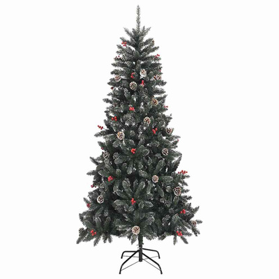 Sztuczna choinka z podstawą Zielony 210 cm PVC, plastik i stal