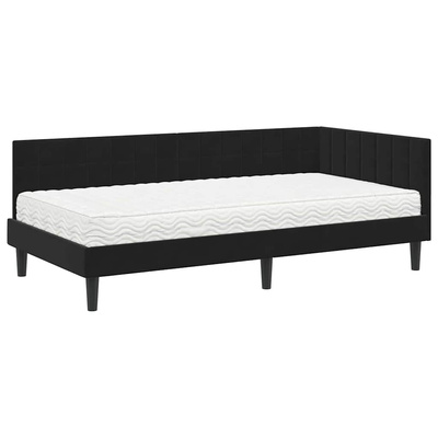 Rama Łóżka Narożnego z Materacem 2 szt. Czarny 100 x 200 cm