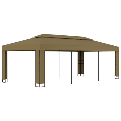 Altana z podwójnym dachem, 3x6 m, taupe, 180 g/m?