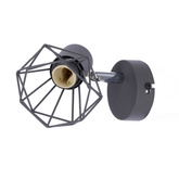Kinkiet szary druciany pojedynczy 1X40W E14 Verve 91-60969